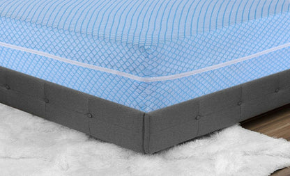 Zippered Mattress Encasement - Diamond Pattern Jacquard Terry Fabric - Blue