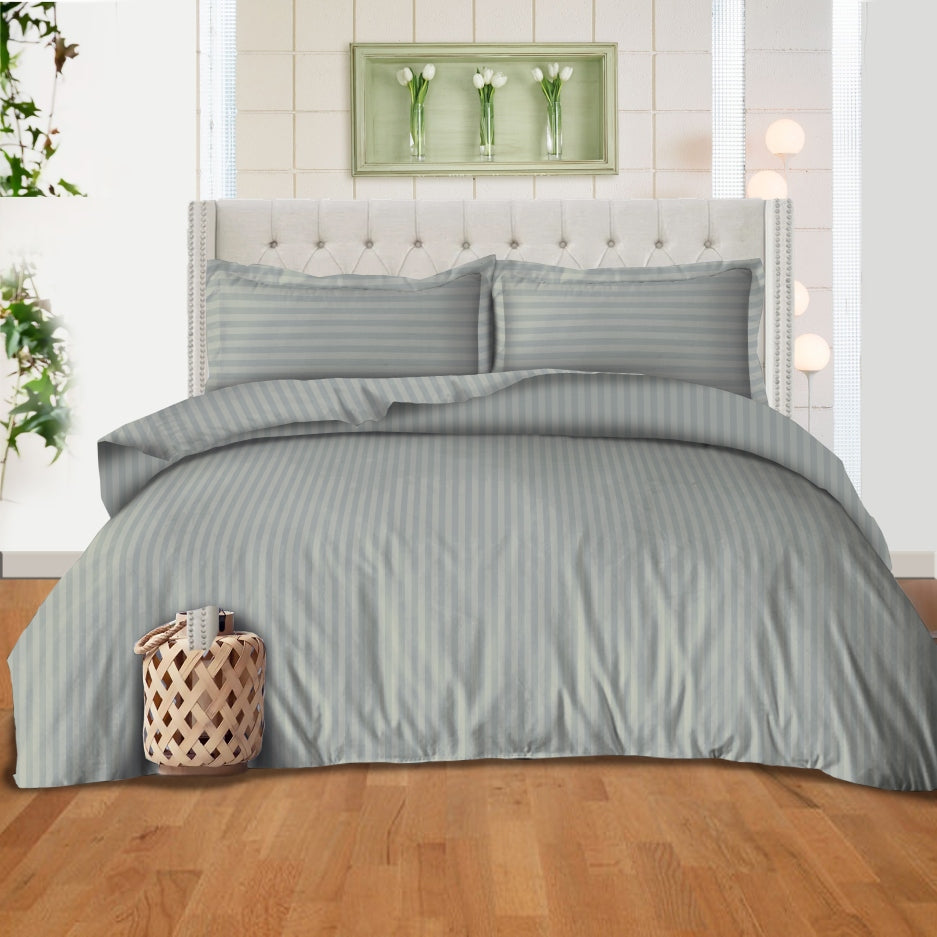 Hotel Quality Satin Stripe Duvet Cover Set