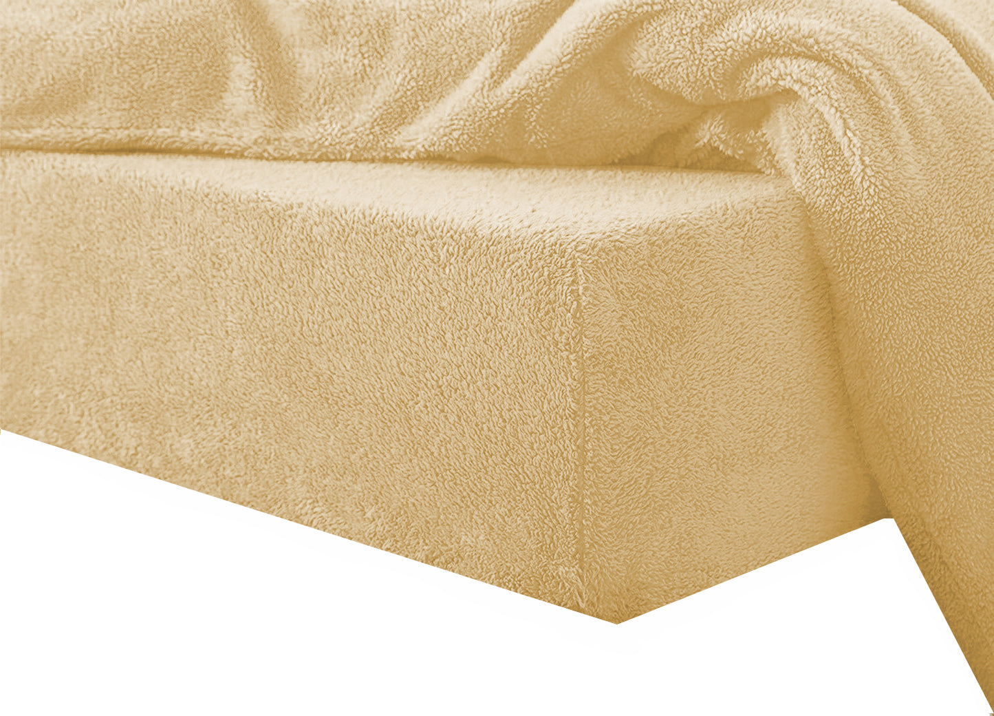 Teddy Coral Fleece Fitted Bed Sheets - Beige