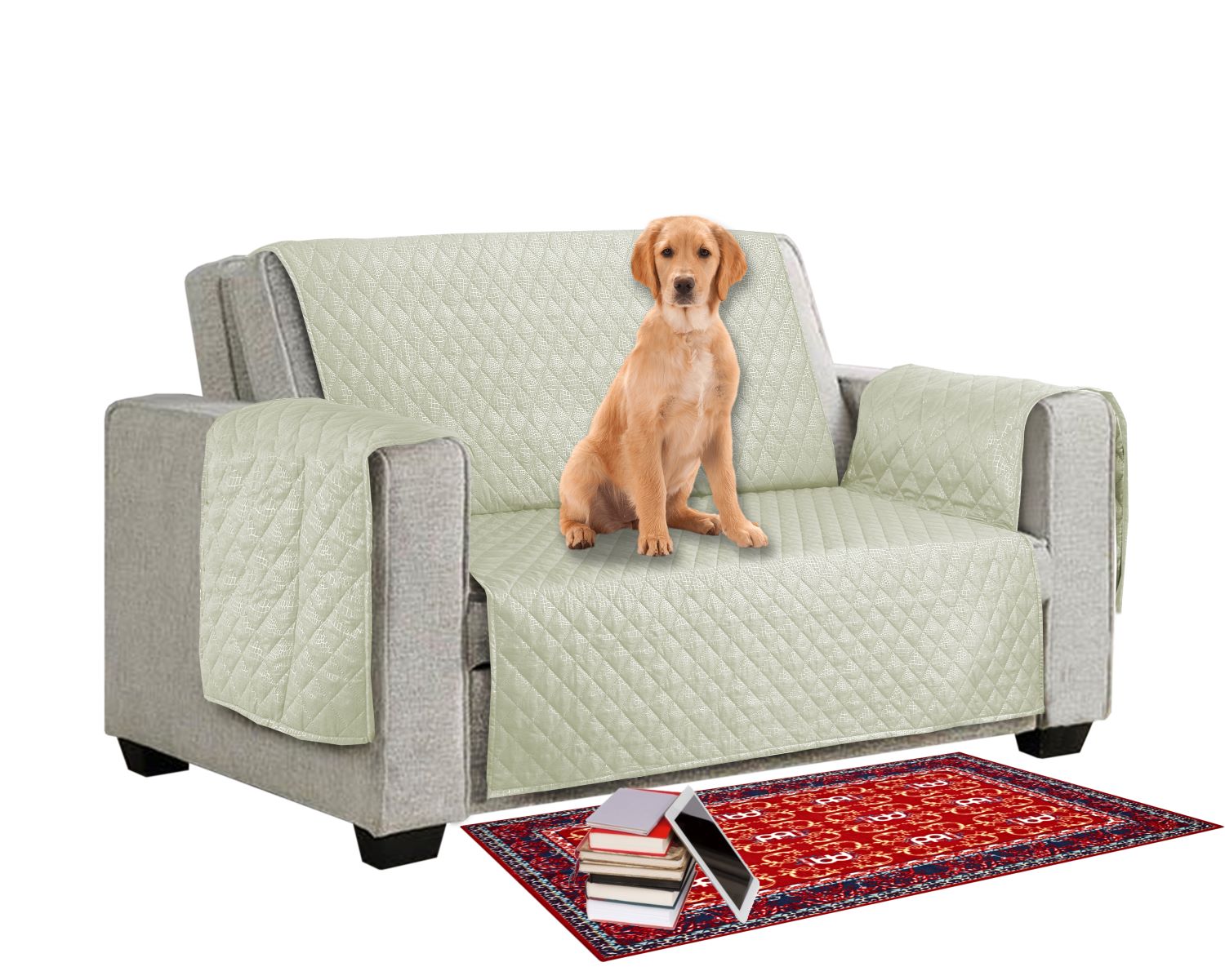 Quilted Sofa Cover for 1, 2, 3 Seater Sofa, Couch, Settee