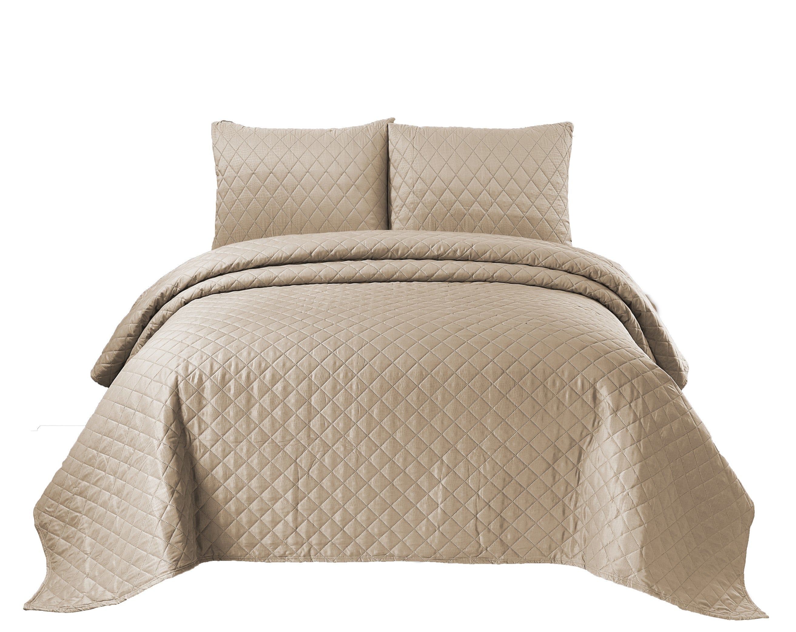 3 Piece Quilted Emboss Bedspread