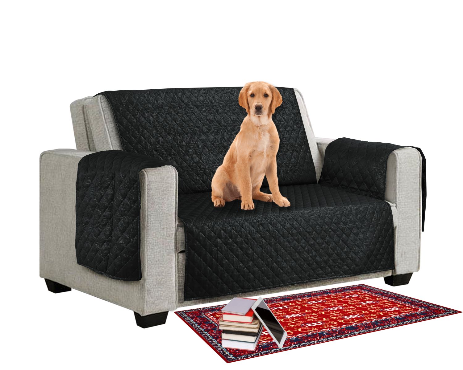 Quilted Sofa Cover for 1, 2, 3 Seater Sofa, Couch, Settee