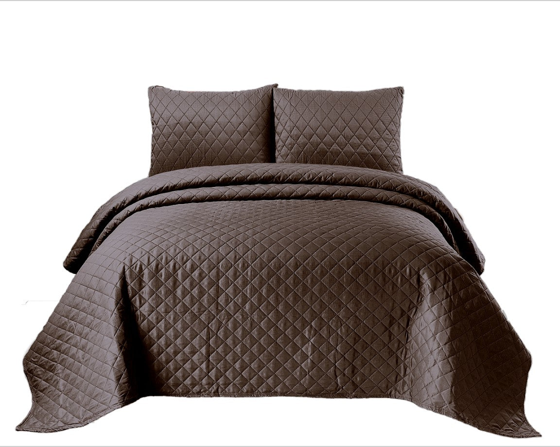 3 Piece Quilted Emboss Bedspread