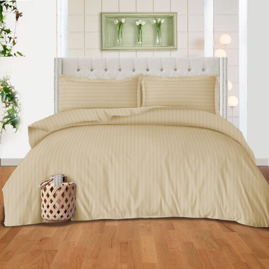 Hotel Quality Satin Stripe Duvet Cover Set
