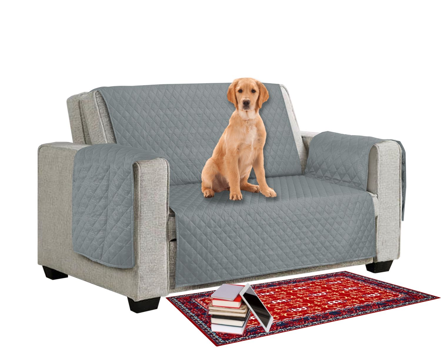 Quilted Sofa Cover for 1, 2, 3 Seater Sofa, Couch, Settee