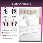 Hotel Quality Satin Stripe Duvet Quilt Cover Poly Cotton Bedding Set - White