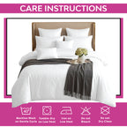 Hotel Quality Satin Stripe Duvet Quilt Cover Poly Cotton Bedding Set - White