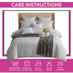 Hotel Quality Satin Stripe Duvet Quilt Cover Poly Cotton Bedding Set - Light Grey