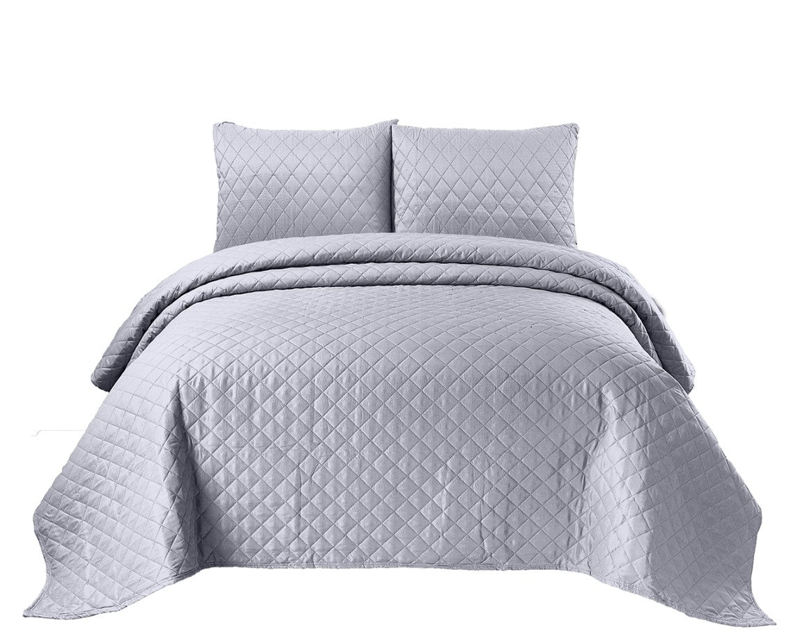 3 Piece Quilted Emboss Bedspread